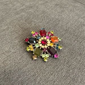 Beautiful brooch with multi-stone colors for a pop!  GUC